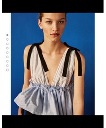 ZARA TRF | コントラストストライプトップス(キャミソール)