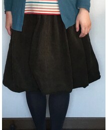 フェリシモ | 利尻昆布色のコーデュロイふかふかスカート(スカート)