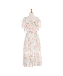 ATTRANGS | 花柄オフショルダーシフォンワンピース(ドレス)