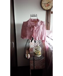 metamorphose temps de fille | 透かし編みケープ(その他アウター)