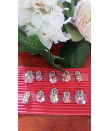 自作 | ピンク 天然石付ネイルチップ(その他)