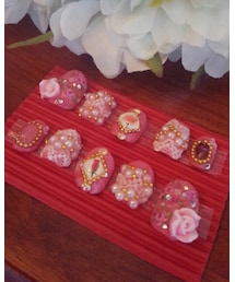 自作 | 薔薇とレースのネイルチップ(その他)