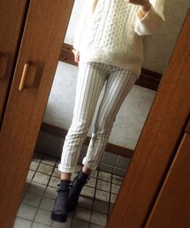 ZARA | ストライプパンツ(その他パンツ)