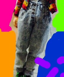 WEGO | ハイウェストケミカルデニムパンツ(デニムパンツ)