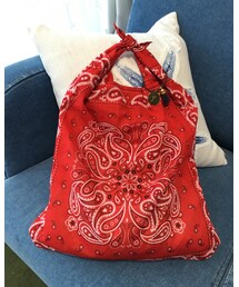 Handmade❤️ | バンダナ3枚で♡ストラップも全部100均のものでハンドメイド🌟(ハンドバッグ)
