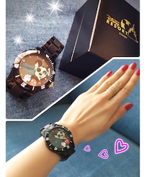 Disney時計🐭💕 | ディズニーシーでゲット💗ミッキーのサングラスにシンデレラ城が反射してるとこがキュート😎💗(アナログ腕時計)