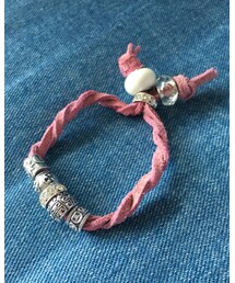 Handmade❤️ | ピンクの革ブレス💓(ブレスレット)