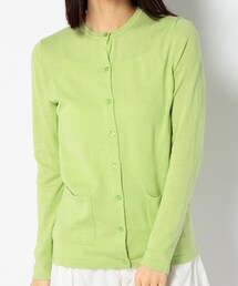 COMME CA ISM | クールネックカーディガン/イエローグリーン(カーディガン/ボレロ)