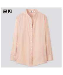 UNIQLO | シアーバンドカラーシャツ（長袖）(シャツ/ブラウス)