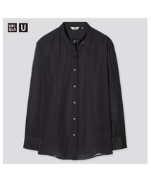 UNIQLO | シアーバンドカラーシャツ（長袖）(シャツ/ブラウス)