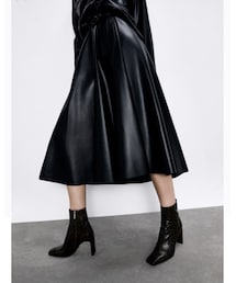 ZARA | ベルト付きレザーテイストスカート(スカート)