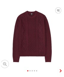 UNIQLO | ミドルゲージケーブルクルーネック(ニット/セーター)