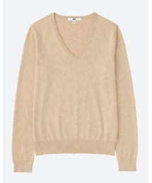 UNIQLO | コットンカシミヤVネックニット(ニット/セーター)