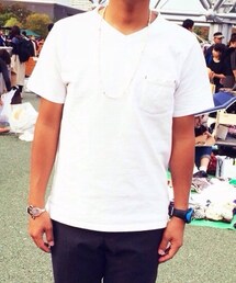 modem design | modem Design[モデムデザイン] 度詰め天竺 ポケット付き 半袖 Tシャツ(Tシャツ/カットソー)