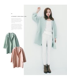 NEW．糖果色毛呢長袖外套  04040684(ダッフルコート)