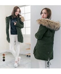 JS自訂款．毛海連帽內刷毛軍外套．熱銷  04040666(ミリタリージャケット)