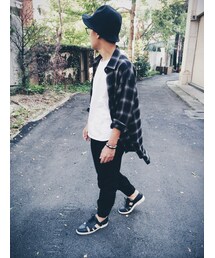 CANVAS. | 黑灰格子長襯衫(シャツ/ブラウス)