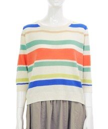 マルチボーダーニットプルオーバー(ニット/セーター)