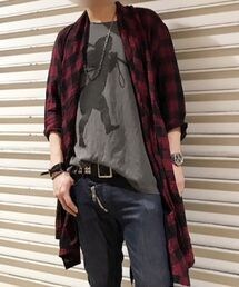 NOID | ロングチェックシャツガウン(カーディガン/ボレロ)