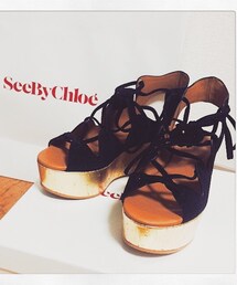 SEE BY CHLOE | レースアップサンダル(サンダル)
