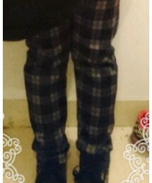 楽天で購入 | 裏起毛チェックパンツ（紺）(その他パンツ)