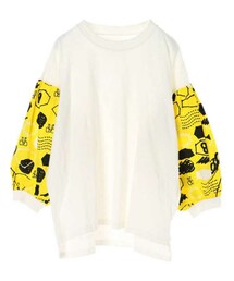 bortsprungt. | bortsprungt 手書き総柄パフ袖Tシャツ(Tシャツ/カットソー)