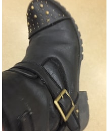 no brand | 星スタッズの黒ショートブーツ(ブーツ)