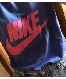 NIKE | Tシャツのバックプリントが可愛かったから袖と首元切って前後逆にリメイク♡！(タンクトップ)