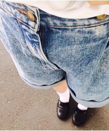 ショートパンツ(アメリカ軍ボタン付き)(デニムパンツ)