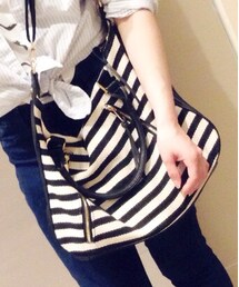 FOREVER 21 | キャンバスボーダーボストンバッグ(ボストンバッグ)