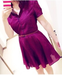 FOREVER 21 | 赤×紺のストライプワンピ♥︎(ワンピース)