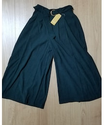 BELLUNA | スエード調素材タックワイドパンツ52丈(パンツ)