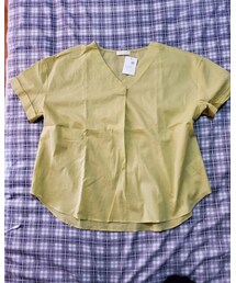 earth music&ecology | タック入りVネックブラウス(シャツ/ブラウス)