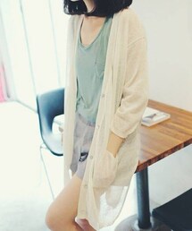 KARiNA | 硬挺薄針織外套(ピーコート)