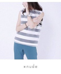 NUDE | 黑白橫條無袖背心(タンクトップ)