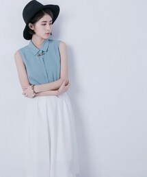 NUDE | 柔滑隱藏扣襯衫背心(タンクトップ)