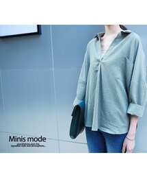 minis mode | 簡約設計感大V領oversize襯衫(シャツ/ブラウス)