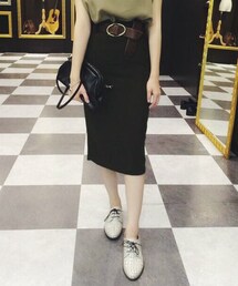 ONCE UPON A TIME | 墨綠高腰窄裙(スカート)