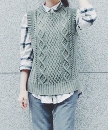 indi brand | 綠針織背心(その他トップス)