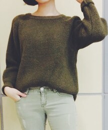 korea | 墨綠針織毛衣(ニット/セーター)