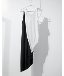 SISTERE | TWINS TANK DRESS　[BLACK×WHITE](タンクトップ)