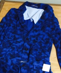 ？ | 青の迷彩テーラードジャケット。(テーラードジャケット)