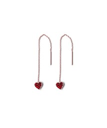 925 HEART STONE DROP EARRING(ピアス（両耳用）)