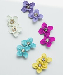 ビックフラワーピアス5色(ピアス（両耳用）)
