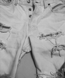 ホワイトダメージデニム♥︎(デニムパンツ)