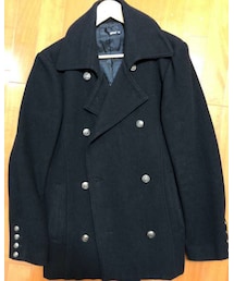 glamb | size.4 XL相当。裏地に黒くペイズリー柄のプリントが施されています。(ピーコート)