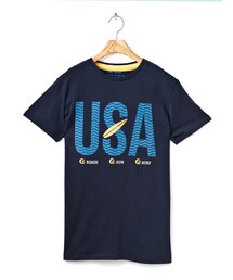短T-陽光美式USA浪板植絨男上衣(Tシャツ/カットソー)