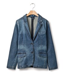 外套-牛仔材質西裝外套(デニムジャケット)