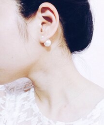 Pearl double-sided ear studs(イヤリング)