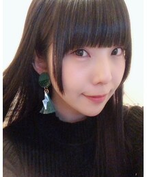 お洋服に合わせて、ねもちゃんカラーのイヤリングにしたよ💕 | イヤリング